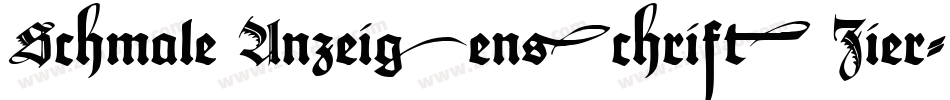 Schmale Anzeigenschrift Zier字体转换